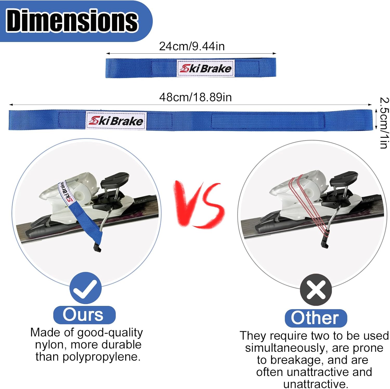 Adjustable Ski Brake Straps